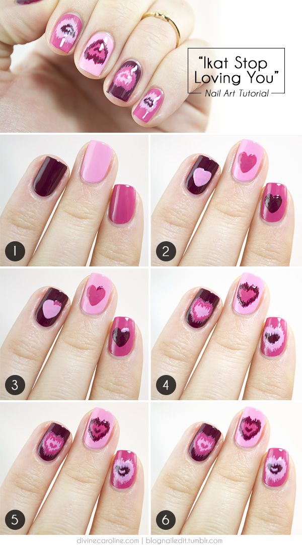 Step By Step Heart Nail Art Designs for Valentine’s Day Hative