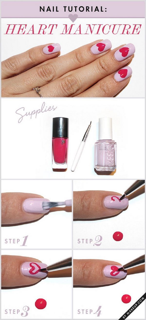 Heart Manicure Tutorial, 