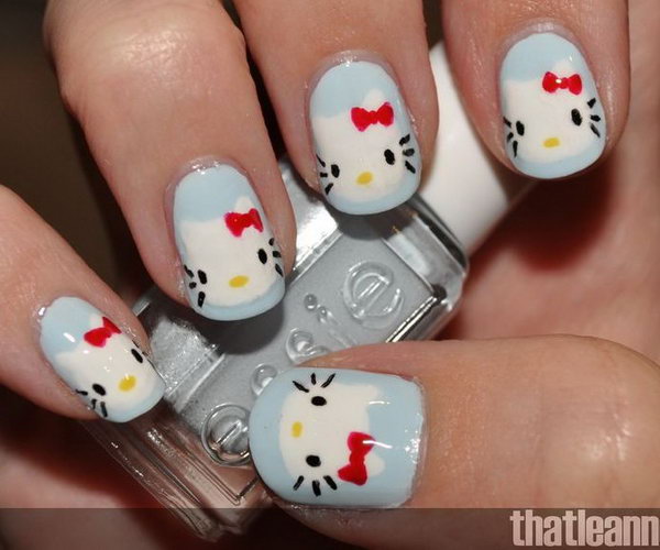 Cute Hello Kitty Nail Art Designs 2022