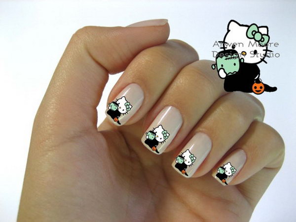 cute hello kitty nail art