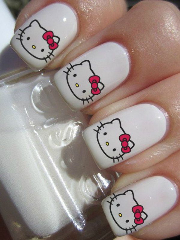 Cute Hello Kitty Nail Art Designs - Hative