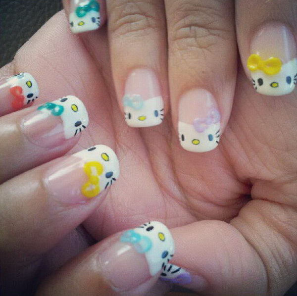 Cute and Creative Hello Kitty Nail Art Designs