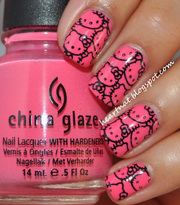 Cute and Creative Hello Kitty Nail Art Designs