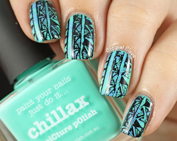 Cool Tribal Nail Art Ideas and Designs. Work to mark rites of passage, helped identify family members or work as a charm to ward off evil spirits. Wonderful for festive or special occasions.