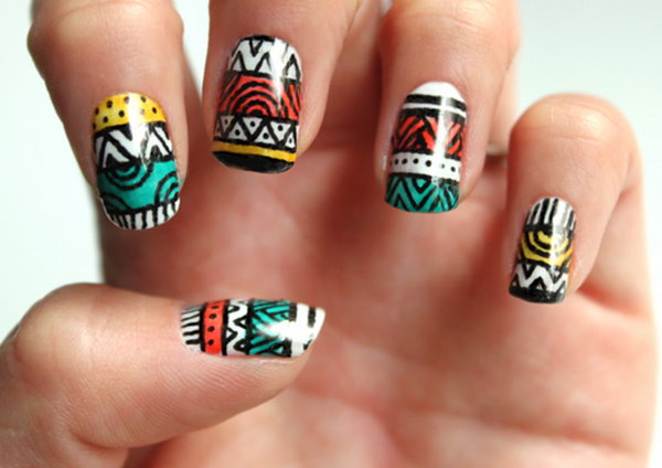 Cool Tribal Nail Art Designs 2023