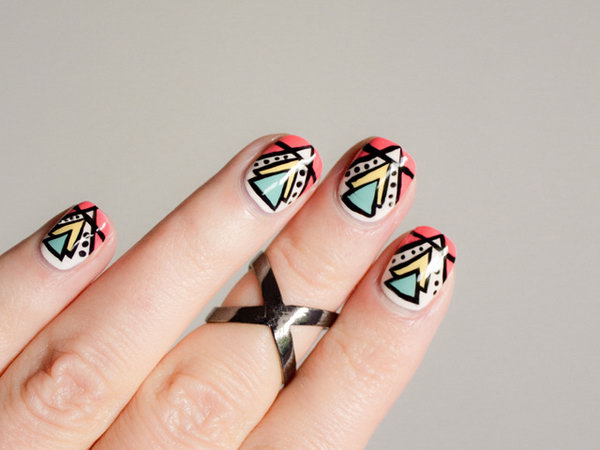 Cool Tribal Nail Art Ideas and Designs. Work to mark rites of passage, helped identify family members or work as a charm to ward off evil spirits. Wonderful for festive or special occasions.