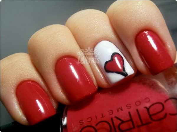 romantic valentine nail art
