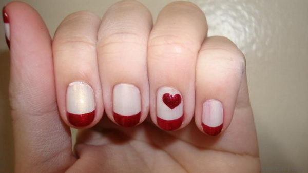 Romantic Valentine Nail Art.