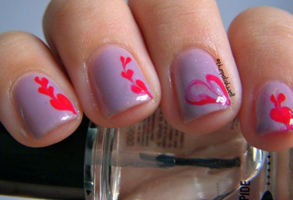 Romantic Valentine Nail Art.