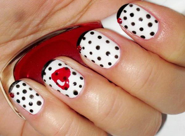 romantic valentine nail art