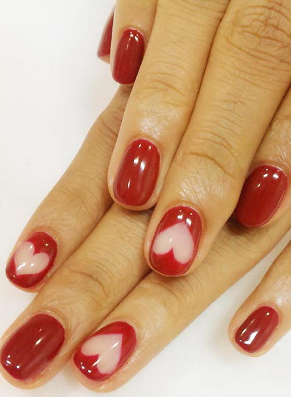 Romantic Valentine Nail Art.