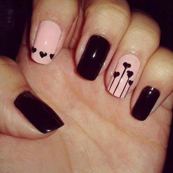 Romantic Valentine Nail Art.