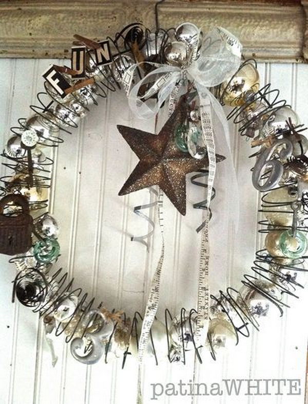 Vintage Bed Spring Wreath, 