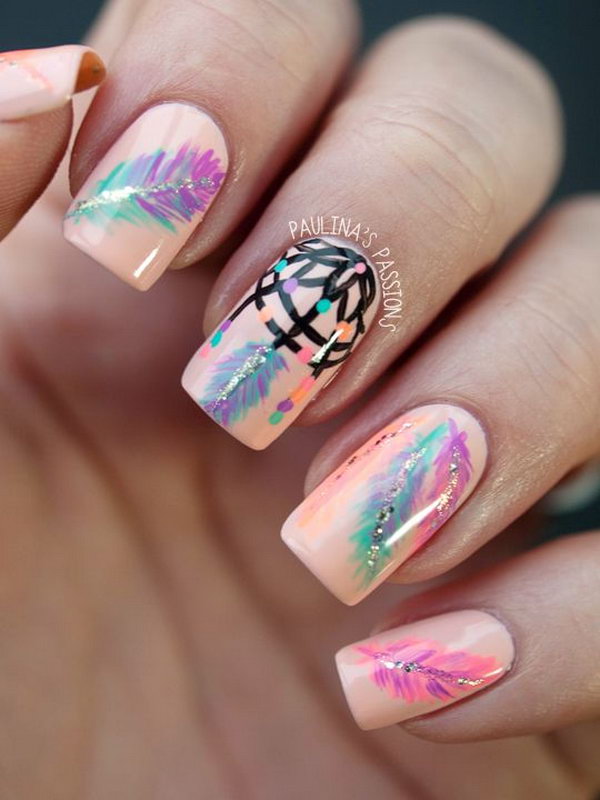 Creative Feather Nail Art Designs - Hative