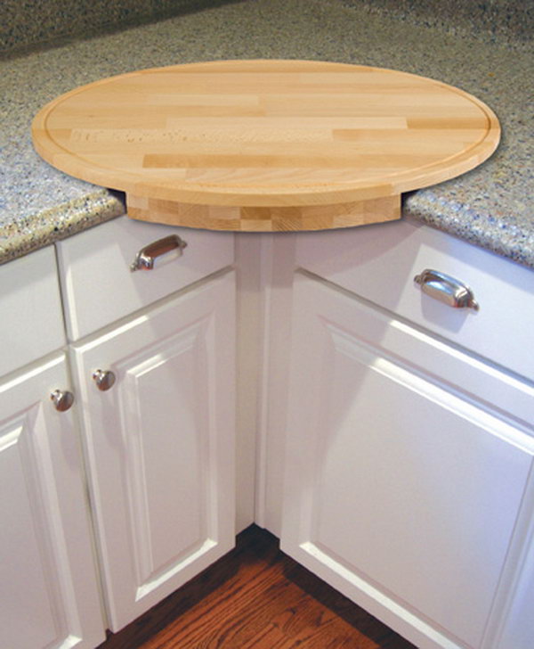 This Oval cutting board extends your countertop a little extra, and a little extra storage means a lot in a small kitchen. 