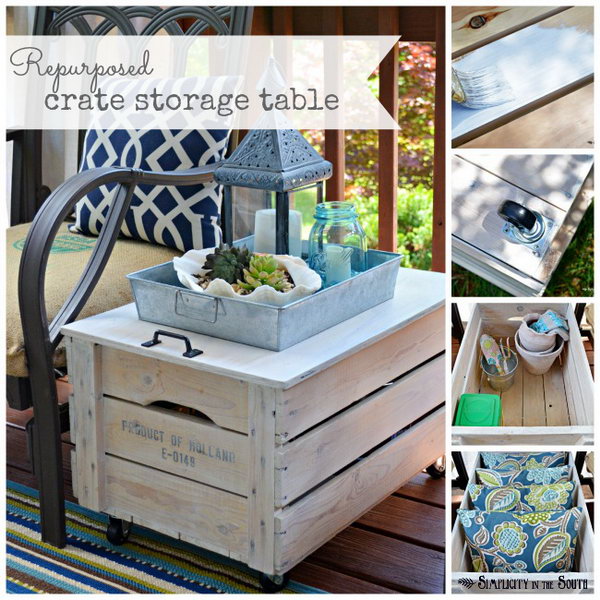 DIY Ideas With Milk Crates or Wooden Crates - Hative