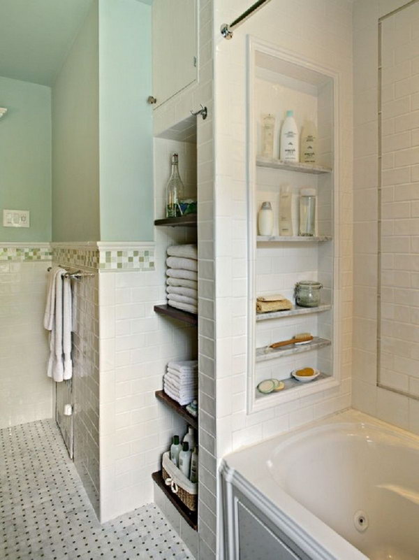 DIY Bathtub Surround Storage Ideas - Hative