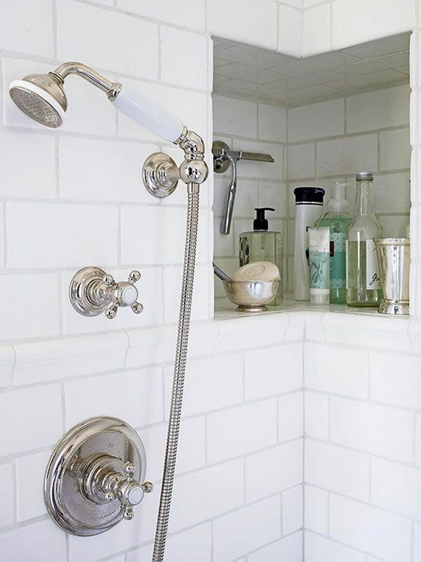 DIY Bathtub Surround Storage Ideas - Hative