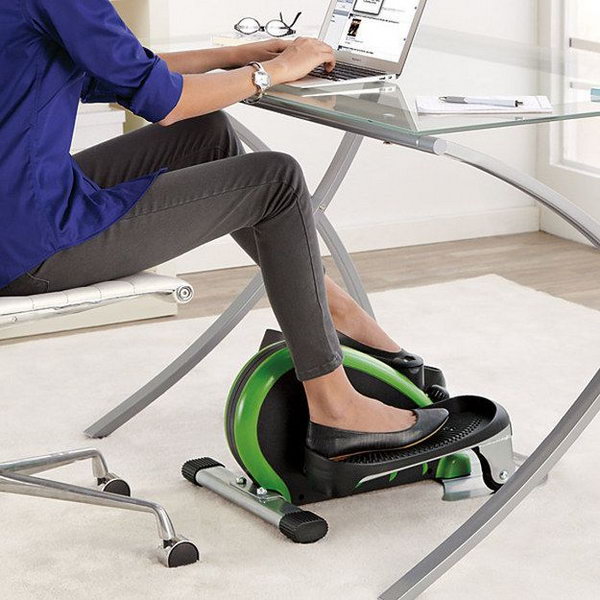 Exercise while you work. Stamina Elliptical Trainer will keep your shape while you are sitting at the table. Which woman does not like that? 