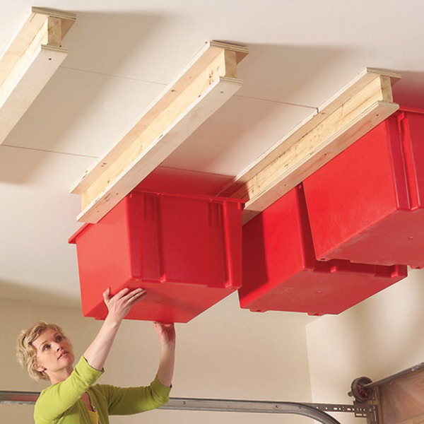 garage shelving ideas oc hanging on ceiling