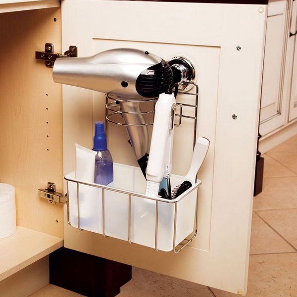 Hair dryer curling outlet iron storage