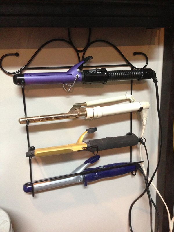 Creative Hair Dryer and Curling Iron Storage Ideas - Hative