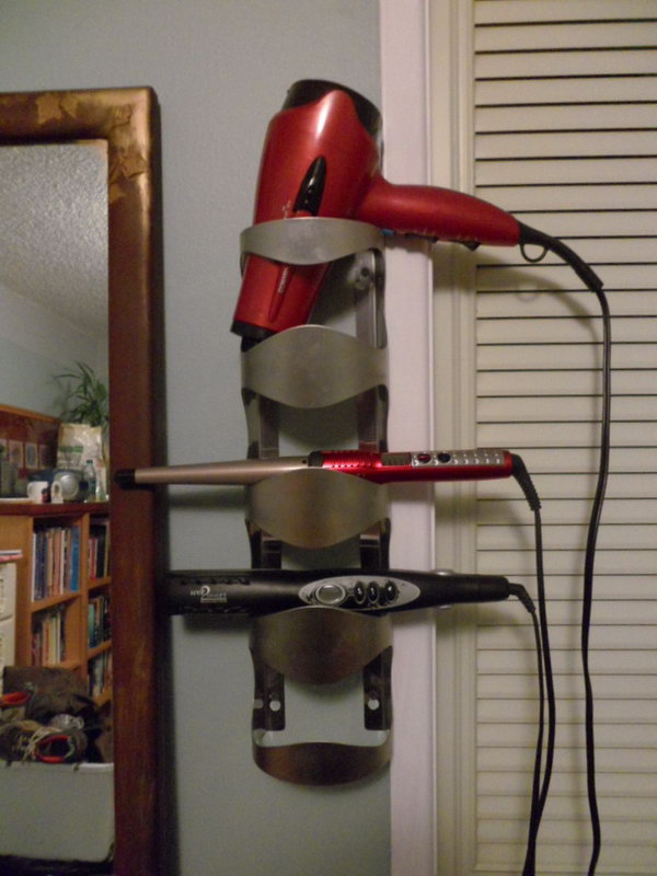 Diy hair straightener outlet holder