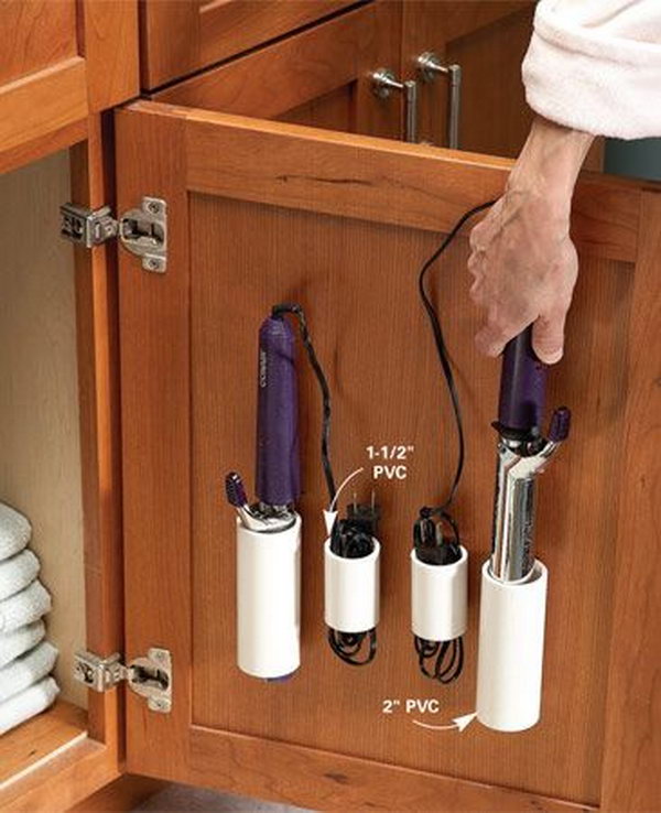 Creative Hair Dryer And Curling Iron Storage Ideas Hative