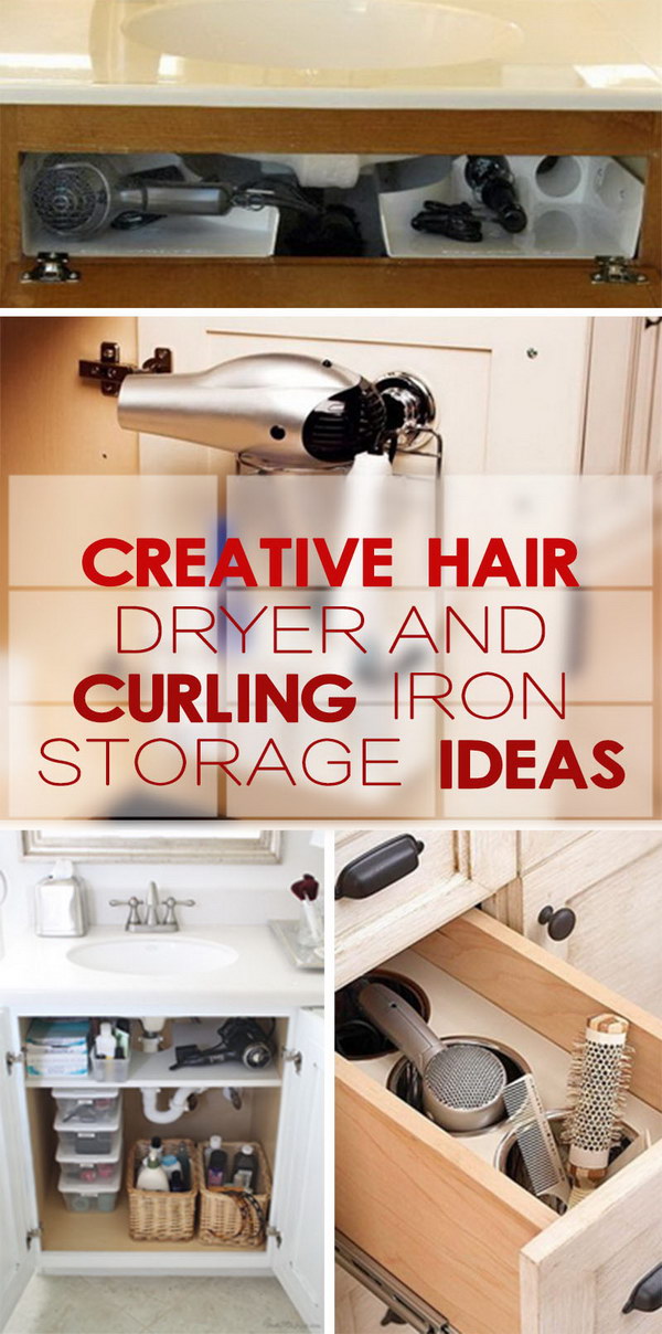 Creative Hair Dryer And Curling Iron Storage Ideas Hative