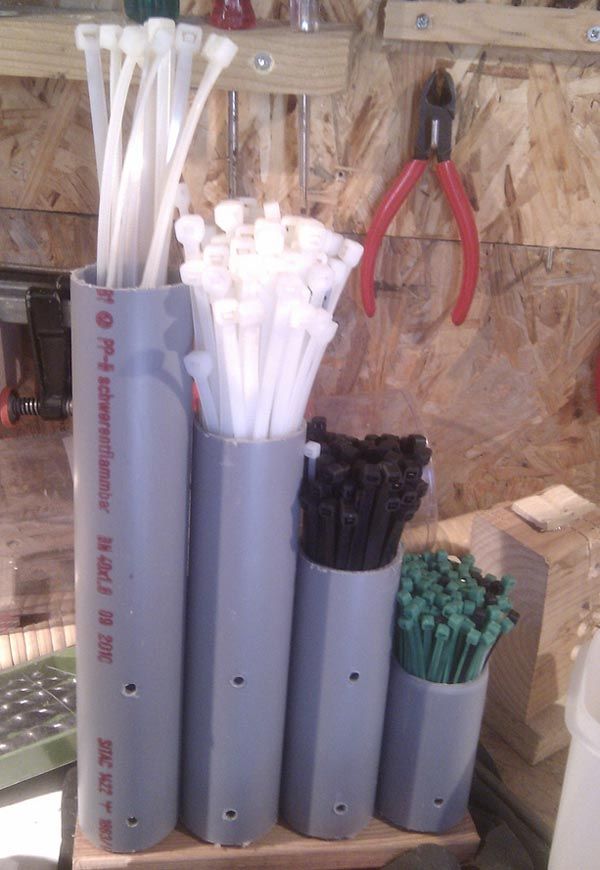 tie storage diy zip Pipe Storage Ideas PVC Hative DIY