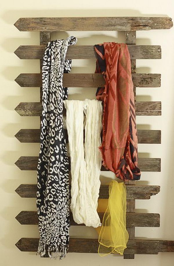 scarf display scarves storage creative rack diy fence holder door picket paint hative craft winter organizer ways displays hacks hanger