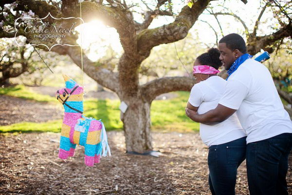 Smash a Gender Reveal Pinata. To discover whether it is a boy or a girl, you can simply smash the pinata horse. It’s more exciting if you close your eyes and smash it open with the guidance of other people.