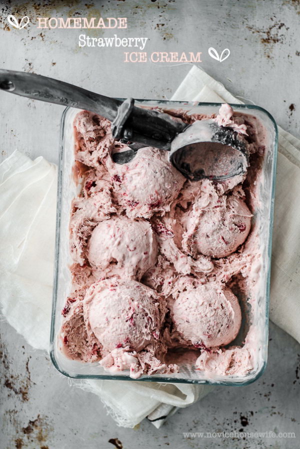 Roasted Strawberry Ice Cream Summer Party Idea. This homemade strawberry ice cream is superior to any commercial ones you buy from any store. It remains creamy soft till the very end. Inaugurate the ice cream maker for your summer party with this casual style snacks.