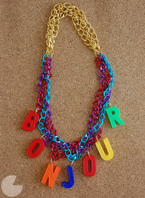 DIY Alphabet Necklace. DIY this stunning alphabet necklace to make a beautiful decor. You can personalize your own with your name or spell out the word you love.