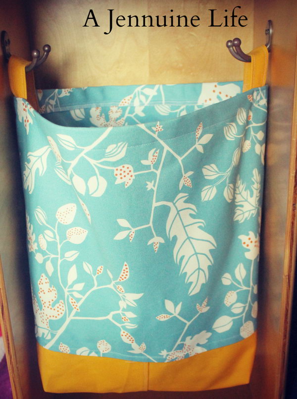 Locker Tote. Sew each side pieces together along the marked line, box the corners of the bottom, pin the handles to the sides from the side seam to keep your kid's stationary from overflowing.