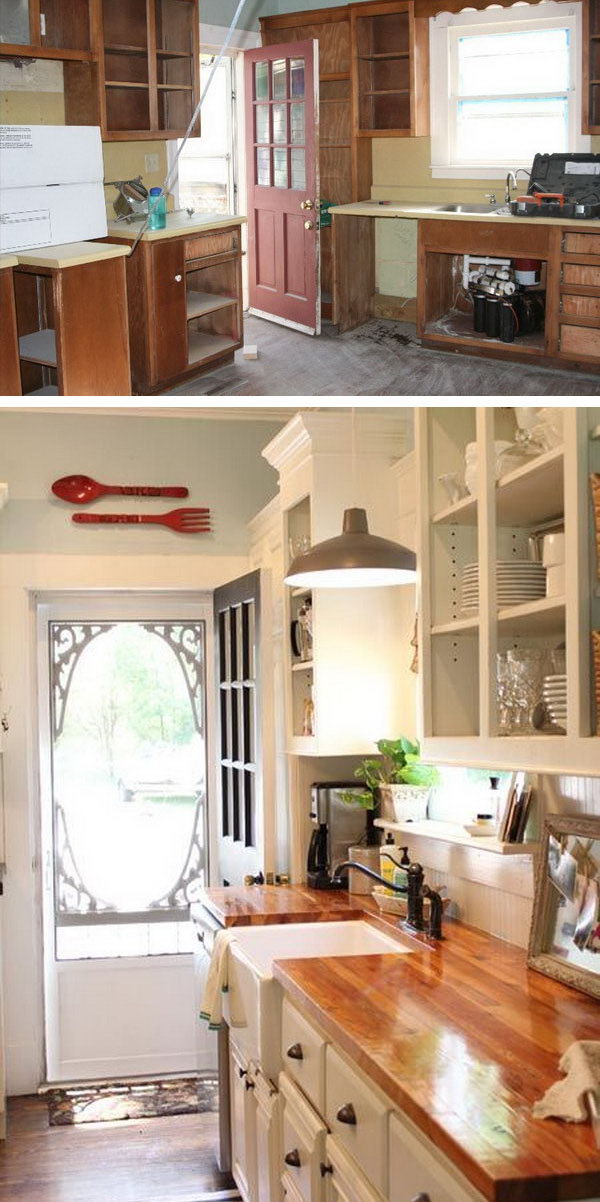 Old Farmhouse Kitchen Makeovers Before and After 25 Budget Friendly Kitchen  Makeover  