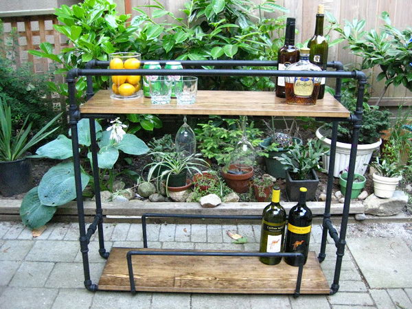 DIY Pipe Bar Cart.