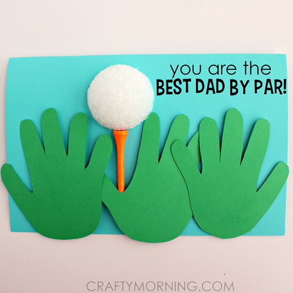 Handprint Golfer Father's Day Card