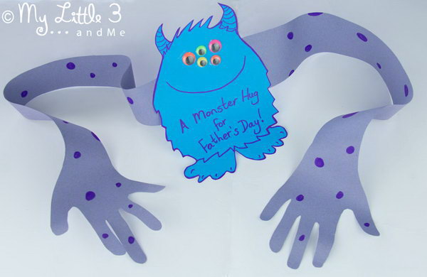 Fathers Day Monster Hand Card