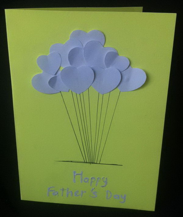 DIY Easy Heart Happy Father's Day Card