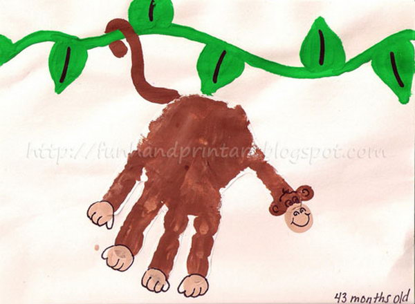 Handprint Monkey on a Vine.