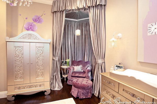 Purple And Silver Bedroom