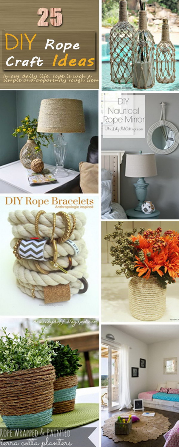 15+ Easy Rope Crafts - Sand and Sisal  Rope crafts diy, Rope crafts, Decor  crafts