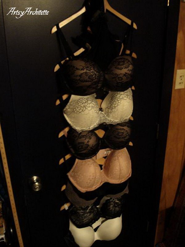 DIY Hanging Bra Organizer