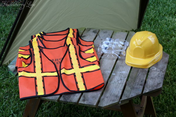 Kids Construction Clothing: Construction Vest and hard helmet. 