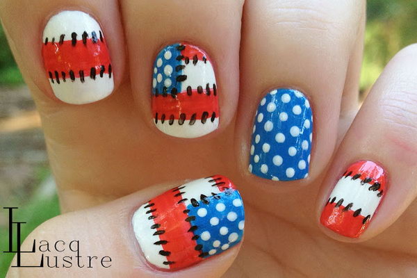 7. American Flag Nail Art for July 4th - wide 1