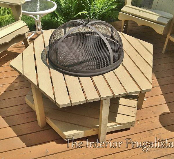 DIY Fire Pit with Fence Boards 