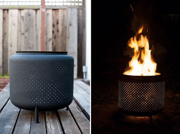 Recycled Washing Machine Drum Fire Pit 