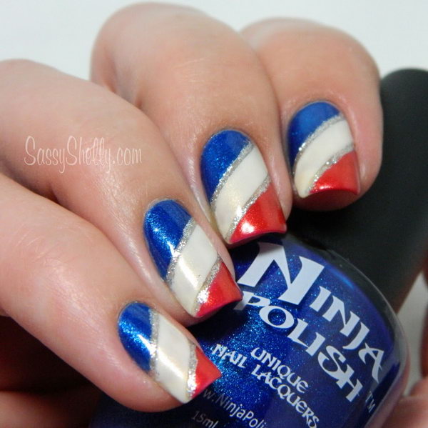 20+ Glitter 4th of July Nail Art Ideas & Tutorials - Hative