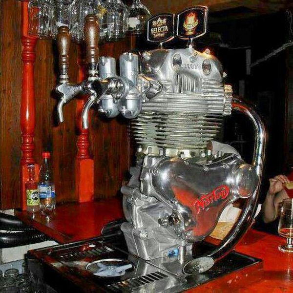 Motorcycle Engine Beer Tap